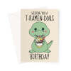 Kawaii T-Rex And Ramen Birthday Card - A5 Portrait - 1 Card