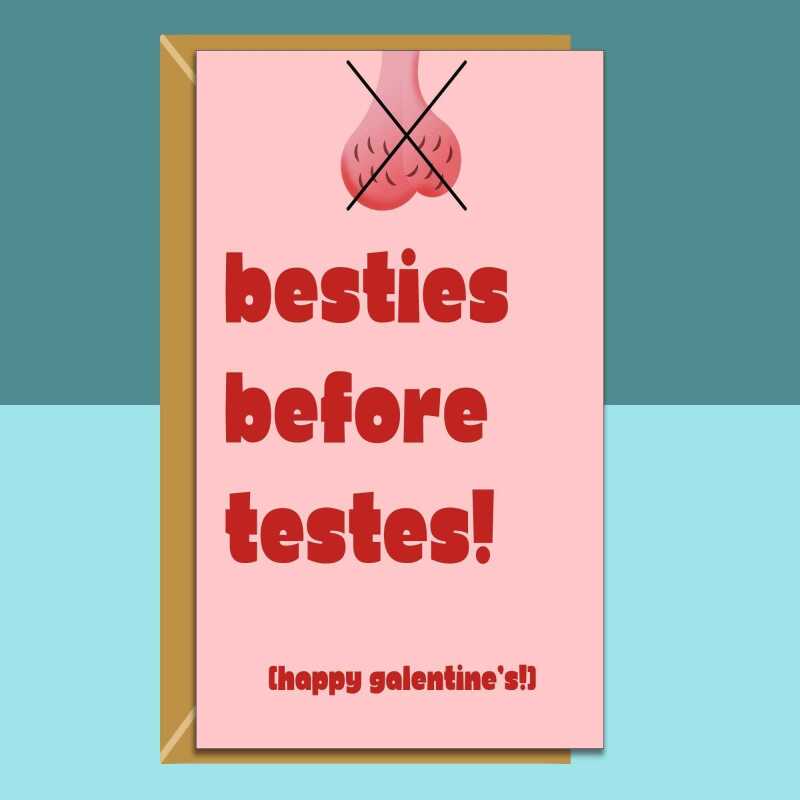 Galentine's Card for Friend, Bestie, Sister, or anyone else this Valentine's Day - Funny Personalised Galentine Card - Blank inside - Small