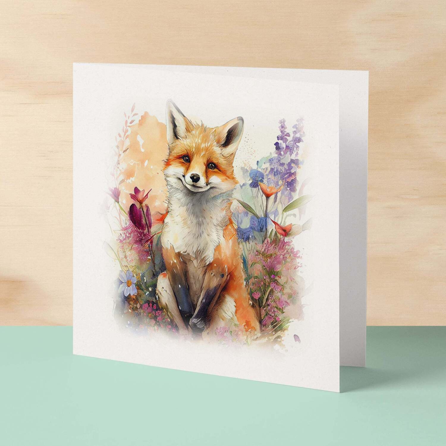 Notelet Card of a Fox For Anyone Any Occasion Card For Her or For Him Card For Birthday or Easter Card Thank You Card - Square (6x6) / Blank Message