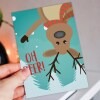 Oh deer! Funny reindeer Christmas, Holidays, Xmas, festive card for children, kids, child, grandchildren (Size A6/A5/A4/Square 6x6") - A6: Single card