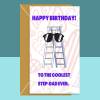 Coolest Step Dad Ever Birthday Card - Funny Card for Step Father on his Birthday