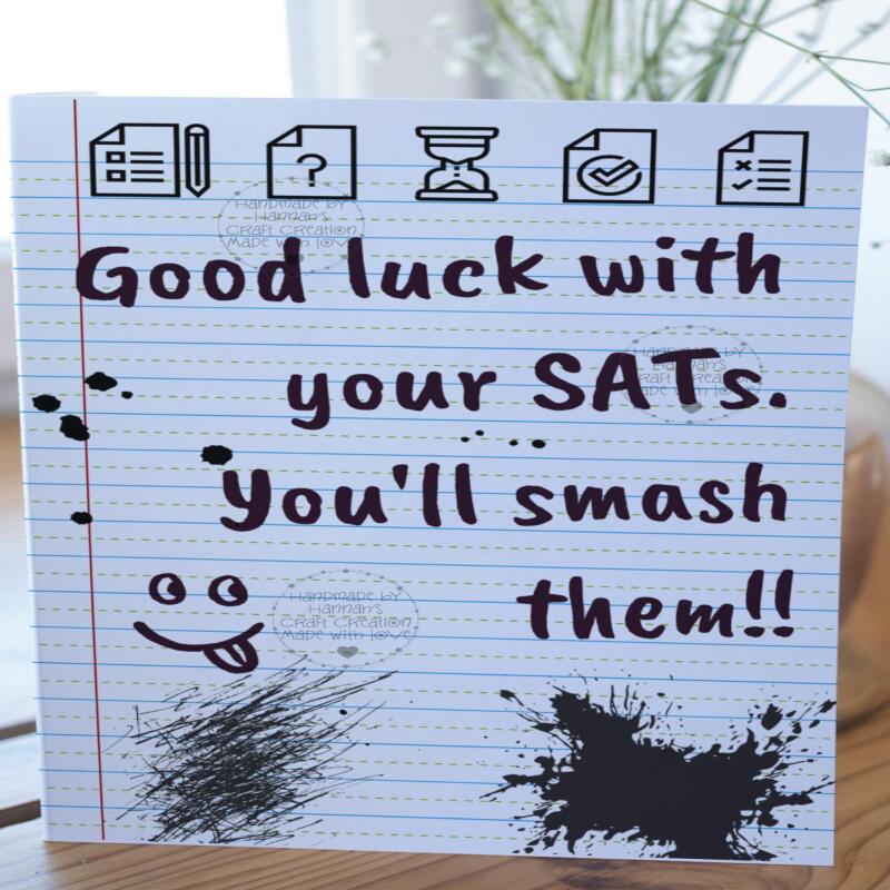 Handmade SATs Good Luck Card