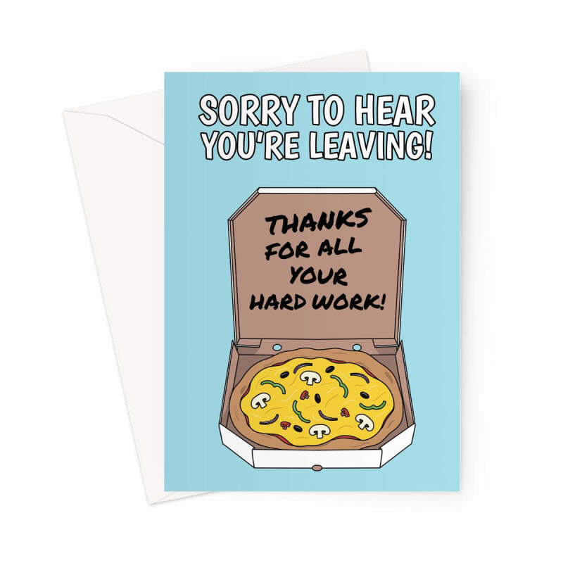 Pizza Party - Funny New Job Card - A5 Portrait - 1 Card