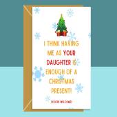 Funny Christmas Card - To Parents - Personalised - From Daughter - For Mum or Dad - Cheeky - Sarcastic - Hilarious - Ideal Xmas Card