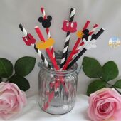 4 Mickey Mouse Straws,Mickey Mouse Birthday,Mickey Mouse Party,Mickey Table 