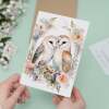 Valentine's Day Card For Husband Card for Anniversary Card For Wife Owl Valentine's Card For Girlfriend or Boyfriend - Portrait (5x7) / Blank Inside