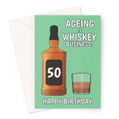 Bourbon Whiskey-Themed 50th Birthday Card