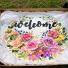 Front Door Welcome Sign Sculptured Art on Wood