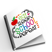 A5 Notebook - Eat Sleep School Repeat