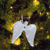 White Clay Angel Wings Keepsake Decorative Hanging