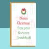 Funny Christmas Card for Grandparents - Personalised - For your Nanna and Grandad this Xmas - From their favourite Grandchild - Blank inside