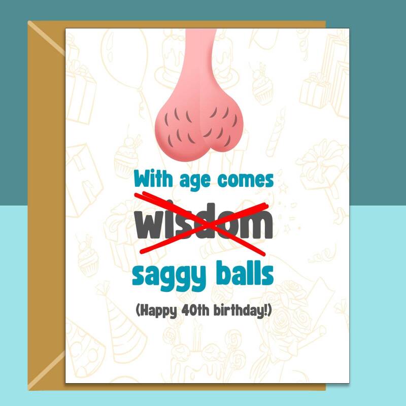 Funny 40th Birthday Card - Personalised inside if required - For Him - Perfect greetings card for someone turning 40 years old - Blank inside - Small