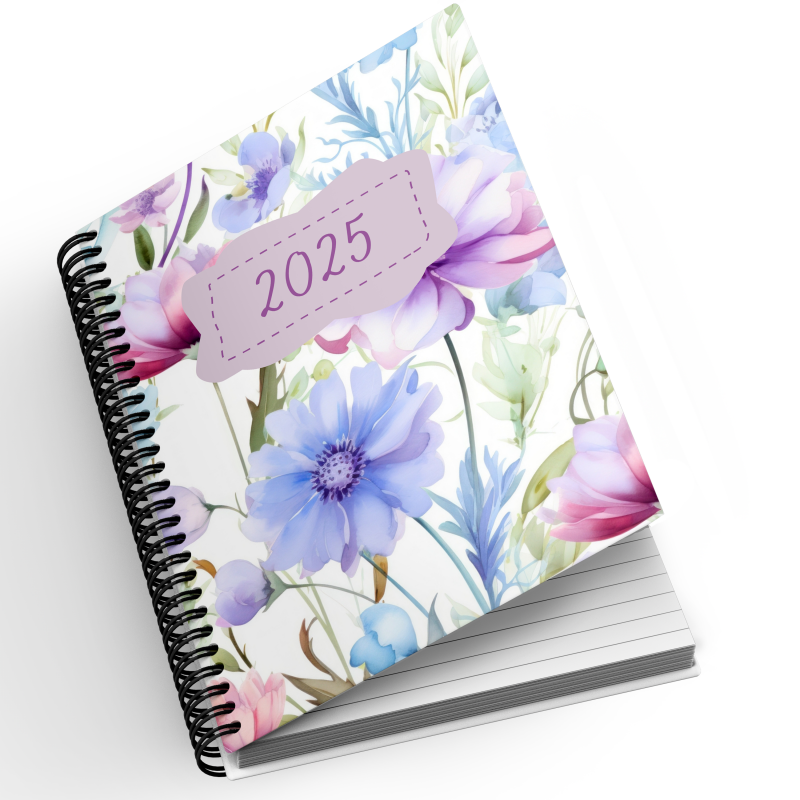 Personalised A5 Notebook - Purple Floral