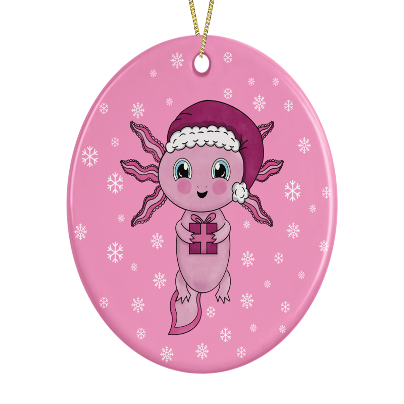 Cute Kawaii Axolotl Christmas Tree Decoration - white