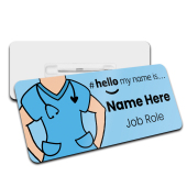 Blue Scrubs Name Badge - Custom Skin Tones Badge