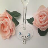 Personalised baby shower glass charm, Baby shower wine glass charm gift