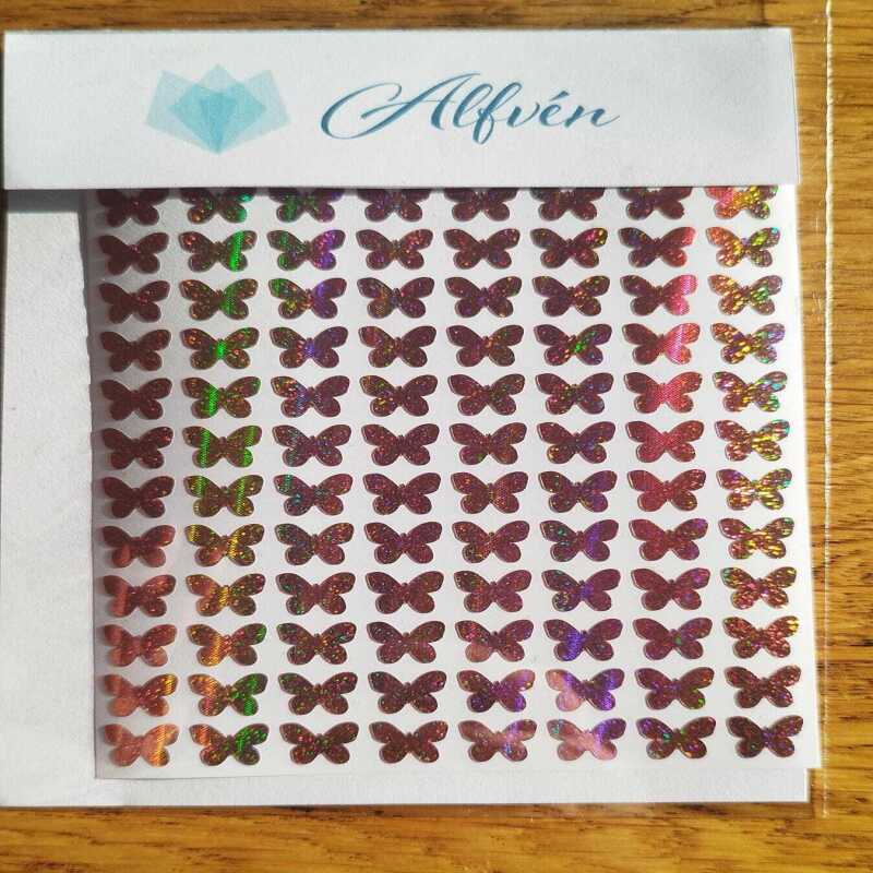 Butterfly Stickers 1cm wide 120 in a set - Pink