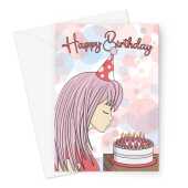 Anime Girl Birthday Card