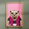 Otter in clothes, animal print, wall art - A5 - Glossy