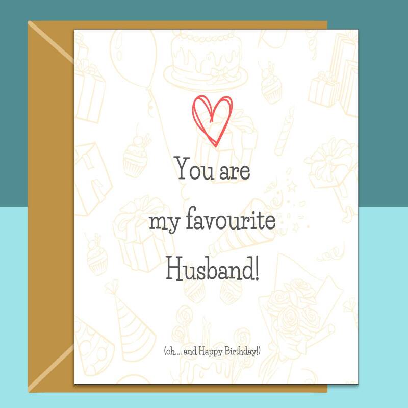 Funny Husband Birthday Card Birthday Card - Can be personalised - Ideal for Husband - Custom Card - Blank inside - Large