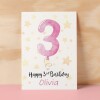 Personalised 3rd Birthday Card For Girl Custom Name Card For Girl Third Birthday Card For Child Birthday Card for Girl Custom 3rd Birthday - Small (4x6) / Blank Message