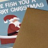 We fish you a Merry Christmas fishing, fisherman Santa Christmas, Holidays card (Size A6/A5/A4/Square 6x6") - A6: Single card
