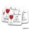 Red Wine Hand Drawn Coaster - Home Bar - Birthday Gift. Secret Santa - Hand Drawn Red Wine Coaster Personalised Drink Coasters - Single Coaster