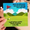 Funny, rude old man, old age, innuendo birthday card: What’s the difference between an old man and a golf ball? (Size A6/A5/A4/Square 6x6") - A6: Single card