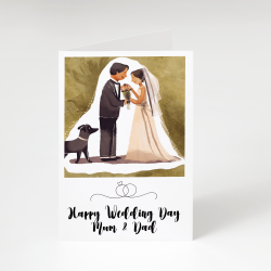 'Happy Wedding Day Mum & Dad' Wedding Congratulatory Card - A6 - 4.1" x 5.8"