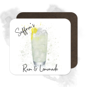 Personalised Rum & Lemonade Coaster with Splash Effect
