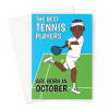 Born In October Men's Tennis Birthday Card - A5 Portrait - 1 Card