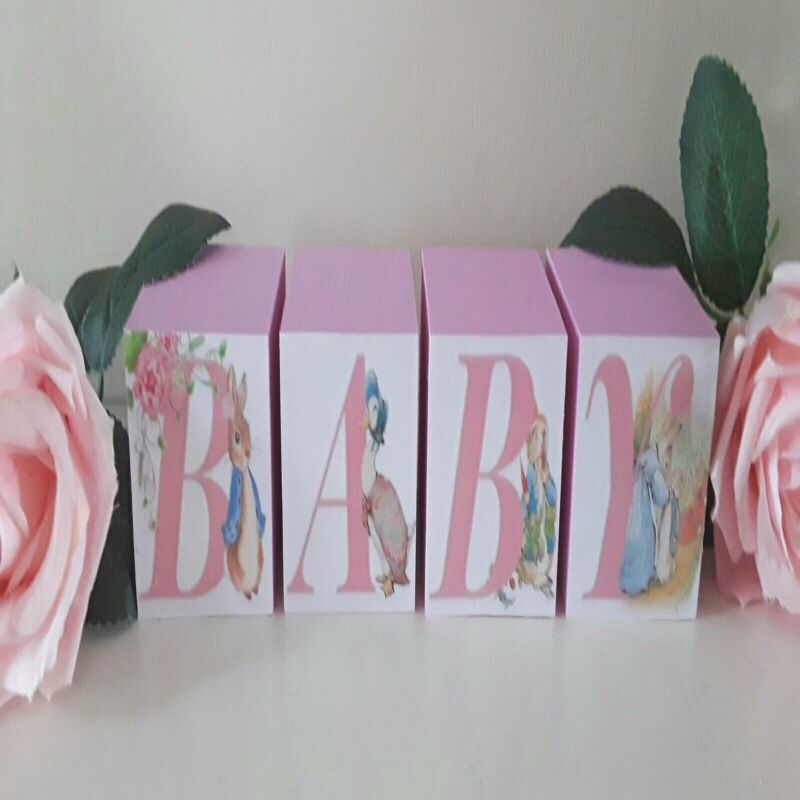 Handmade Personalised Flopsy Bunny Blocks,Flopsy Gift,Flopsy Bunny Decor - 4cm