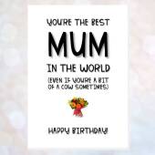 Birthday - MUM - best in world BIRTHDAY card