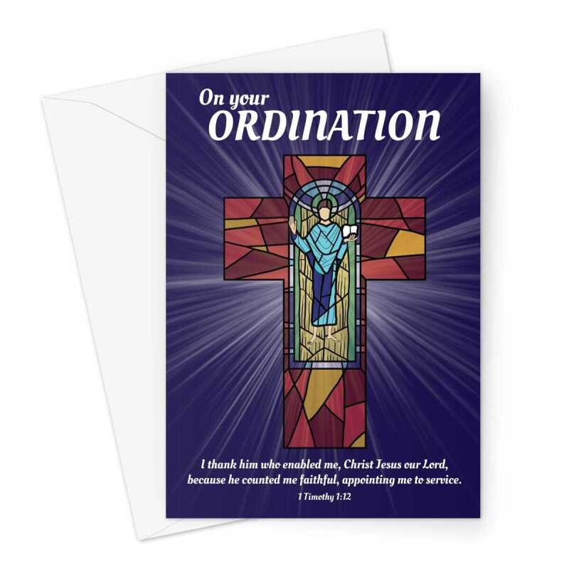 Congratulations Ordination Card - Christian Religious Faith Ceremony - A5 Portrait - 1 Card