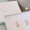 Rose gold dainty hoop earrings - Rose gold