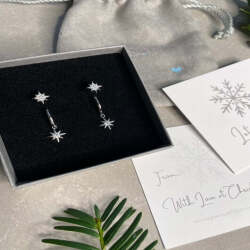 Christmas gift earrings gift set, 925 silver star earrings gift set - Silver