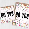 Congratulations, well done, new job, graduation card, colourful confetti-style, Congrats, Go you, Whoop (Size A6/A5/A4/Square 6x6") - A6: Single card - Congrats