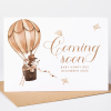 Hotair Balloon Bear Coming Soon Personalised Pregnancy Card - A6 - 4.1" x 5.8"