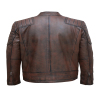 Leather Jacket Distressed Brown for Men Large