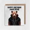 Happy birthday papa bear cute animal in clothes birthday card for dad, father, daddy, papa from son, daughter, child, children (Animalyser) - A6: Single card