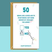 Funny 50th Birthday Card - For Him or For Her - Can be personalised - for mum, dad, brother, sister, friend turning 50 years old