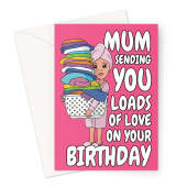 Funny Mum Birthday Card - Laundry Pun