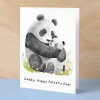 Father's Day Card For Daddy Cute Panda Bear and Cub Illustration Father's Day Card For Dad Father's Day Gift From Child - Small (4x6) / Blank Message