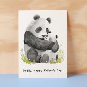 Father's Day Card For Daddy Cute Panda Bear and Cub Illustration Father's Day Card For Dad Father's Day Gift From Child