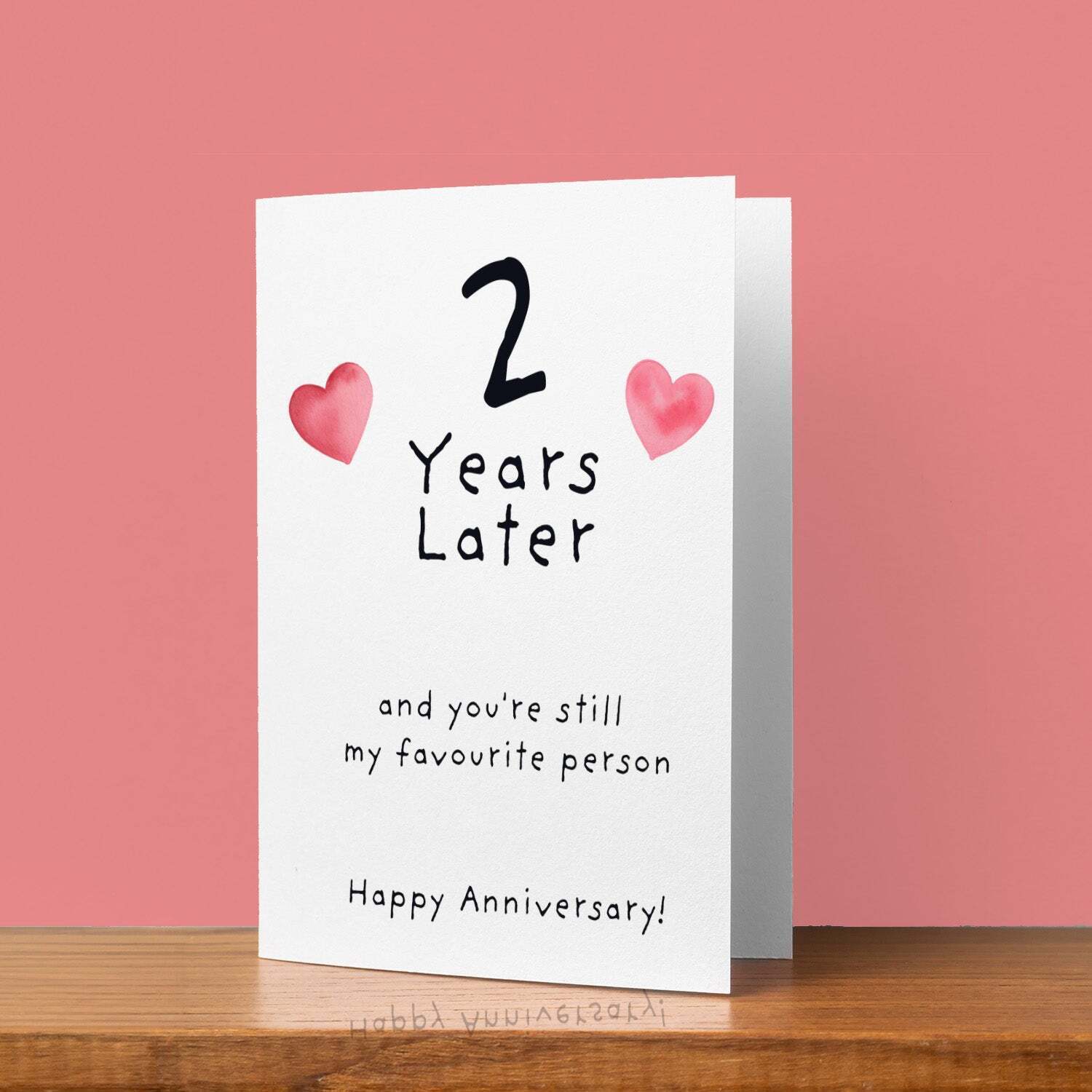 2nd Wedding Anniversary Card For Wife Anniversary Card for Husband 2 Year Anniversary Card For Boyfriend or Girlfriend Second Anniversary - Large (5x7) / Blank Message