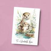 Birthday Card For Mum Card for Mothers Day Birthday Card For Her Birthday Gift For Mum Happy Birthday Card For Mum with Otter Illustration