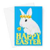 Cute Easter Bunny Card Blue