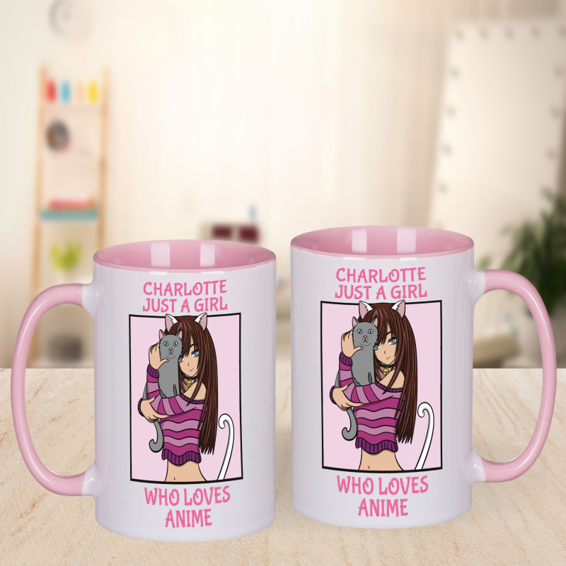 Personalised Anime Girl Tea & Coffee Mug - Just A Girl Who Loves Anime - Default Title