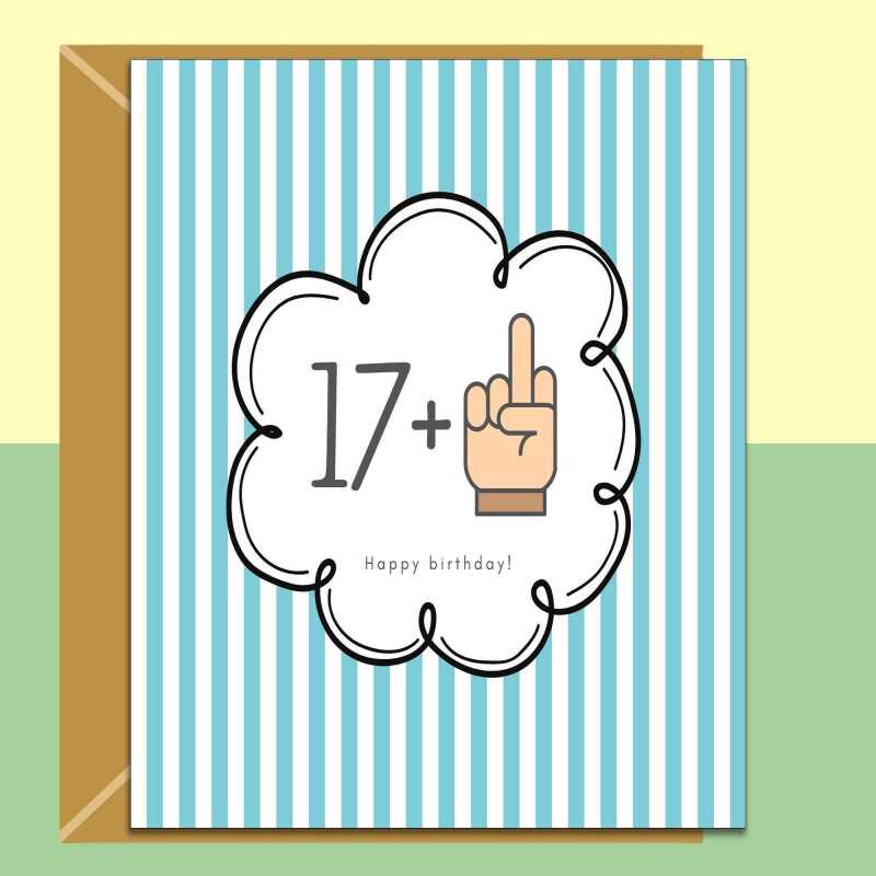 Funny 18th Birthday Card for Him or For Her - Personalised if required - Ideal for son, daughter, friend, nephew, niece, brother, sister - Blank inside - Regular - Matte Card