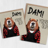 Dam! You're old! Beaver in clothes old age, pensioner, old person, old man, old lady birthday card (Animalyser) (Size A6/A5/A4/Square 6x6") - A6: Single card